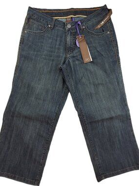 Jag Jeans Women's 14 Blue Trenton Crop Dark Wash Stretch 32x23 Skimmer Capri